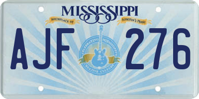 MS license plate AJF276