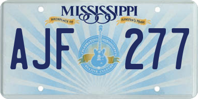 MS license plate AJF277