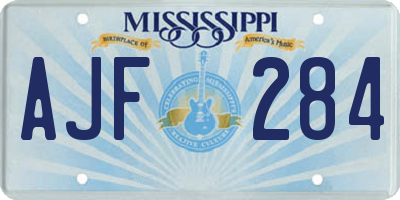 MS license plate AJF284