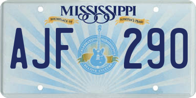 MS license plate AJF290