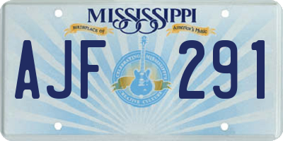 MS license plate AJF291
