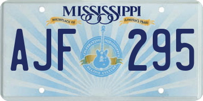 MS license plate AJF295