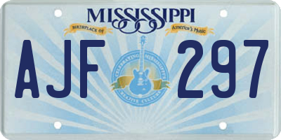 MS license plate AJF297