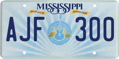 MS license plate AJF300