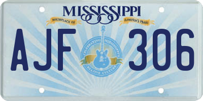 MS license plate AJF306