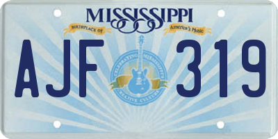MS license plate AJF319