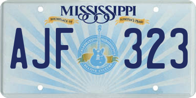 MS license plate AJF323