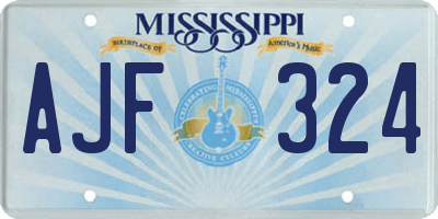 MS license plate AJF324