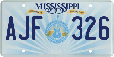 MS license plate AJF326