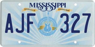 MS license plate AJF327