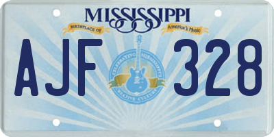 MS license plate AJF328