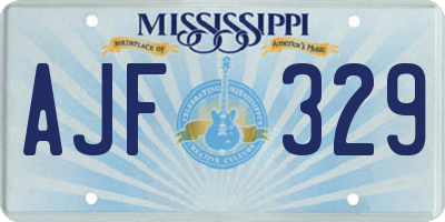 MS license plate AJF329