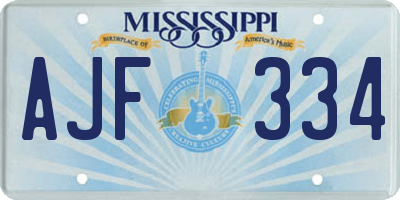 MS license plate AJF334