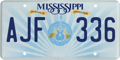 MS license plate AJF336