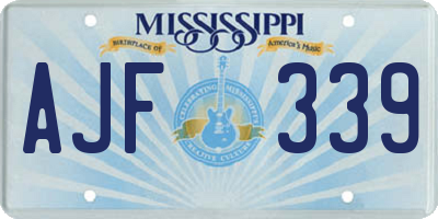 MS license plate AJF339