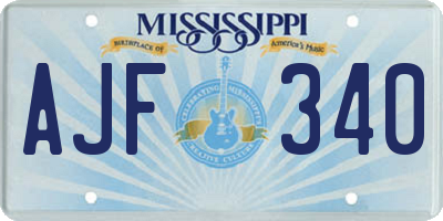 MS license plate AJF340