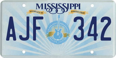 MS license plate AJF342