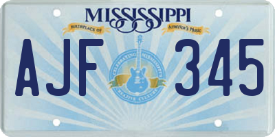 MS license plate AJF345
