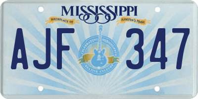 MS license plate AJF347