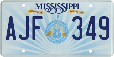 MS license plate AJF349