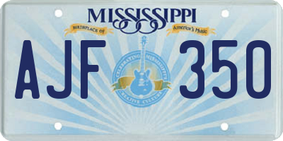 MS license plate AJF350