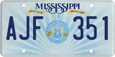 MS license plate AJF351