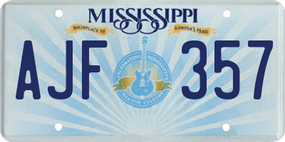 MS license plate AJF357