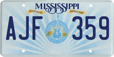 MS license plate AJF359