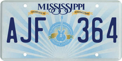 MS license plate AJF364