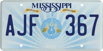 MS license plate AJF367