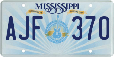 MS license plate AJF370