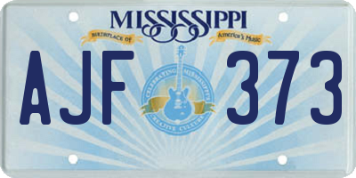 MS license plate AJF373