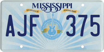 MS license plate AJF375