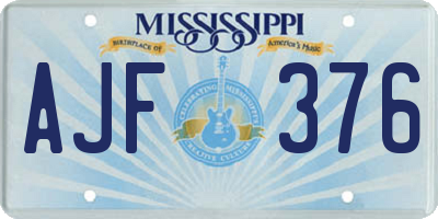 MS license plate AJF376