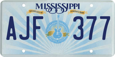 MS license plate AJF377