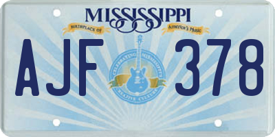 MS license plate AJF378