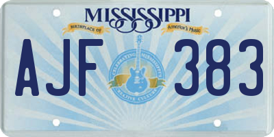 MS license plate AJF383
