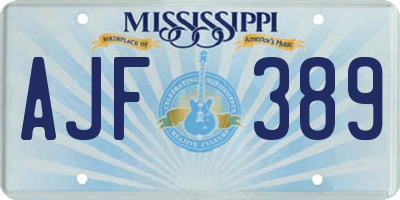 MS license plate AJF389