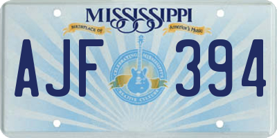 MS license plate AJF394