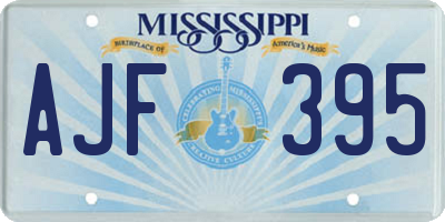 MS license plate AJF395