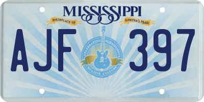 MS license plate AJF397