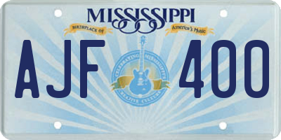 MS license plate AJF400