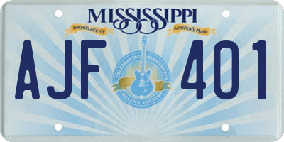 MS license plate AJF401