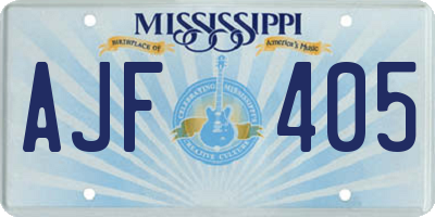 MS license plate AJF405