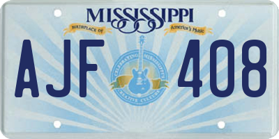 MS license plate AJF408