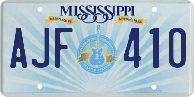 MS license plate AJF410