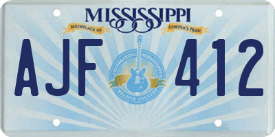 MS license plate AJF412