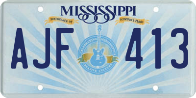 MS license plate AJF413