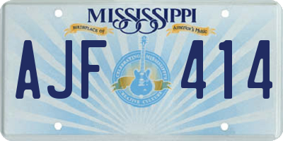MS license plate AJF414