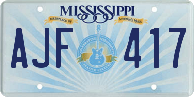 MS license plate AJF417